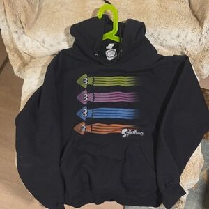 Nintendo SPlatoon Black Hoodie with Colorful Squid Design